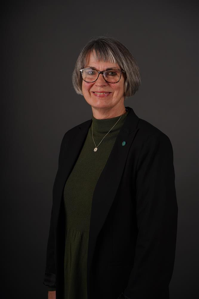 Portrettbilde av bystyremedlem med grå bakgrunn - Klikk for stort bilde