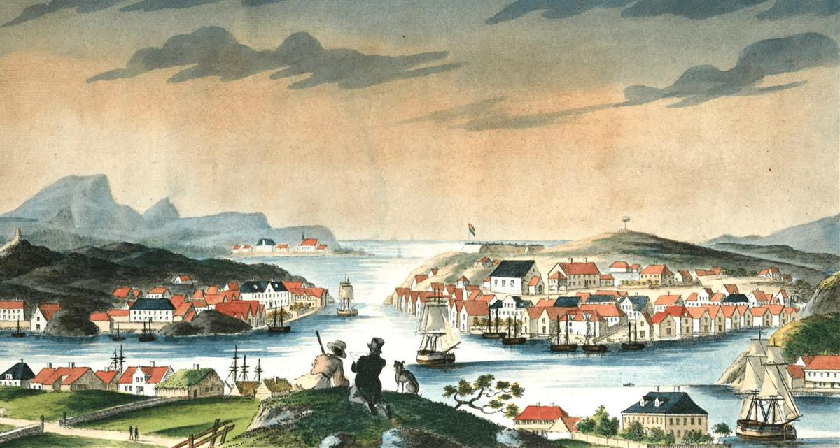 Christianssund - etter en akvarell av Joh FL Dreier ca 1830 - Klikk for stort bilde